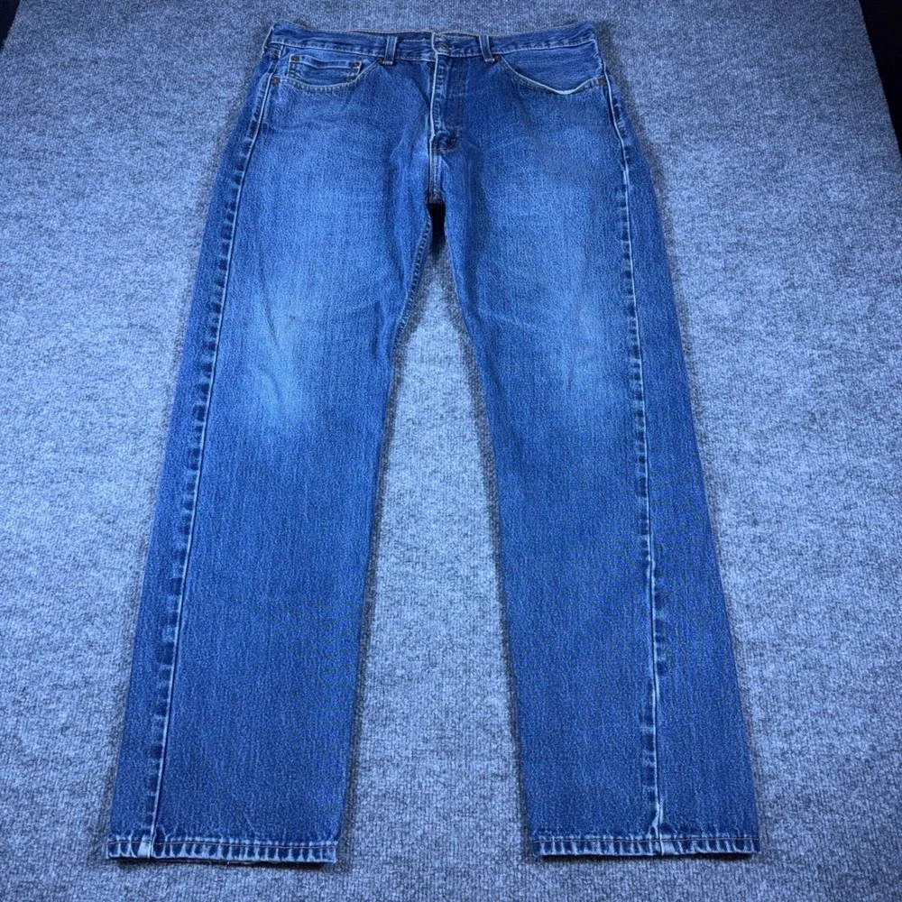 Levis 505 Regular Fit Jeans Mens 36x32 Blue Straight Leg Denim 00505-0216